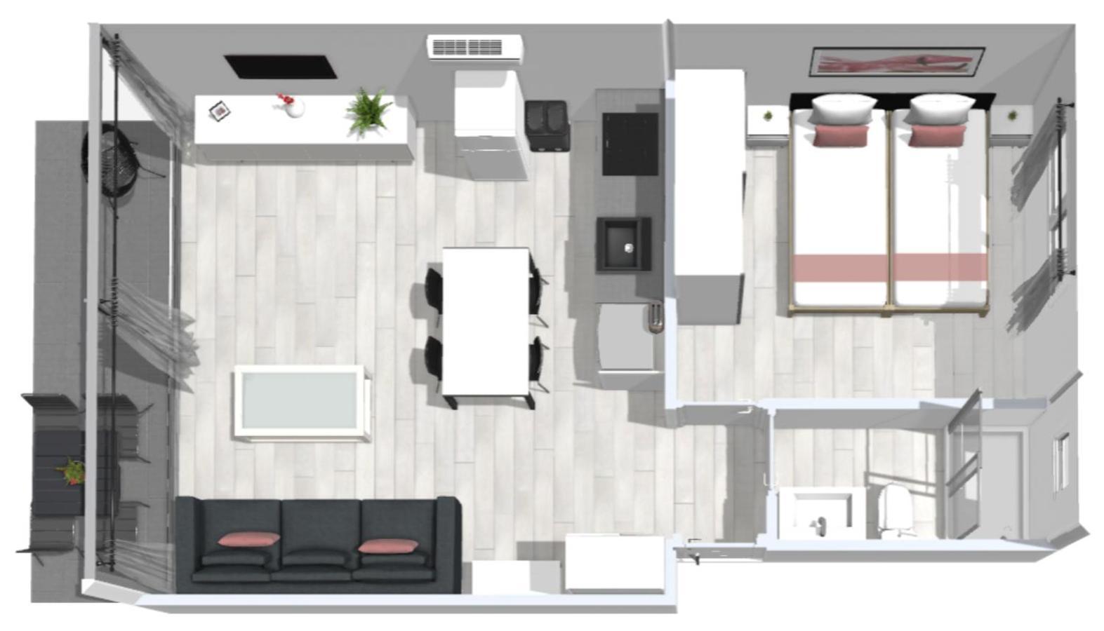 2 - Vista Mar Lateral 1habitacion * Roses